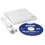 Hitachi-LG Unidad de Disco Óptico Portátil Ultra Slim DVD±RW Blanca, USB 2.0, 8x, Compatible con M-DISC, Silent Play, Windows 10 y Mac OS
