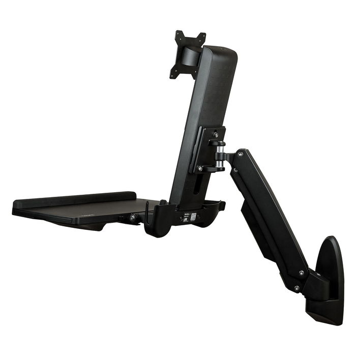 StarTech Wandmontage Sitz-/Steh Workstation - 1 Monitor bis zu 60,96cm (24 Zoll) - VESA - Höhenverstellbarer Ergonomischer Monitorarm