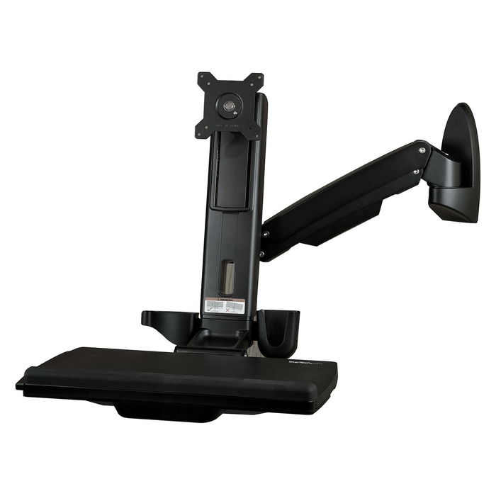 StarTech Wandmontage Sitz-/Steh Workstation - 1 Monitor bis zu 60,96cm (24 Zoll) - VESA - Höhenverstellbarer Ergonomischer Monitorarm