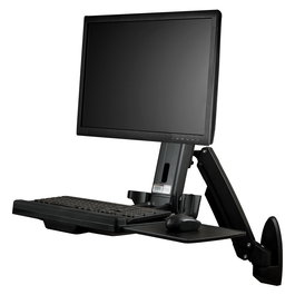 StarTech Wandmontage Sitz-/Steh Workstation - 1 Monitor bis zu 60,96cm (24 Zoll) - VESA - Höhenverstellbarer Ergonomischer Monitorarm