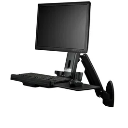 StarTech.com Estación de Trabajo de Pie y Sentado para Montaje en Pared, Negro