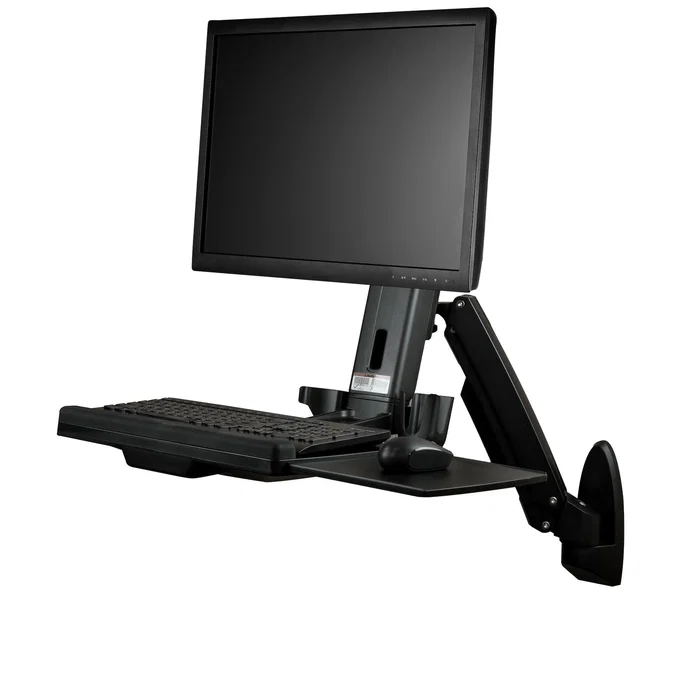 StarTech.com Estación de Trabajo de Pie y Sentado para Montaje en Pared, 24 Pulgadas, Negro