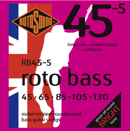 Juego de 5 Cuerdas Rotosound para Bajo 45-130