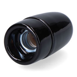 F-Line Portalámparas Cerámico Vintage E14 Negro Ø35 x 60 mm 60W 250V