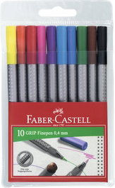 FABER-CASTELL Estuche de 10 Rotuladores Grip Finepen 0,4 mm Colores Surtidos