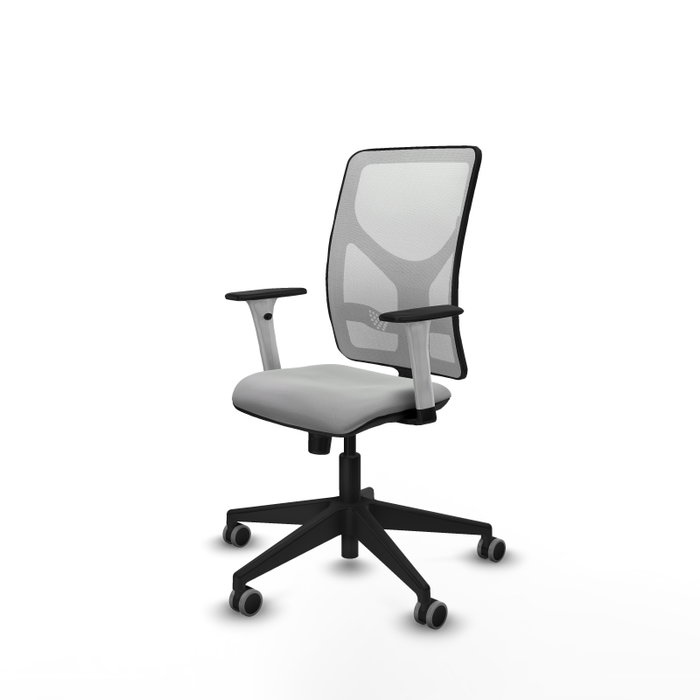 PIQUERAS Y CRESPO Silla de oficina Motilla con mecanismo Sincro, Gris claro y Blanco