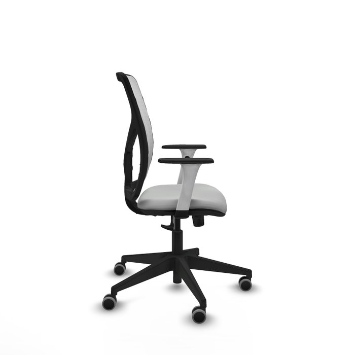 PIQUERAS Y CRESPO Silla de oficina Motilla con mecanismo Sincro, Gris claro y Blanco