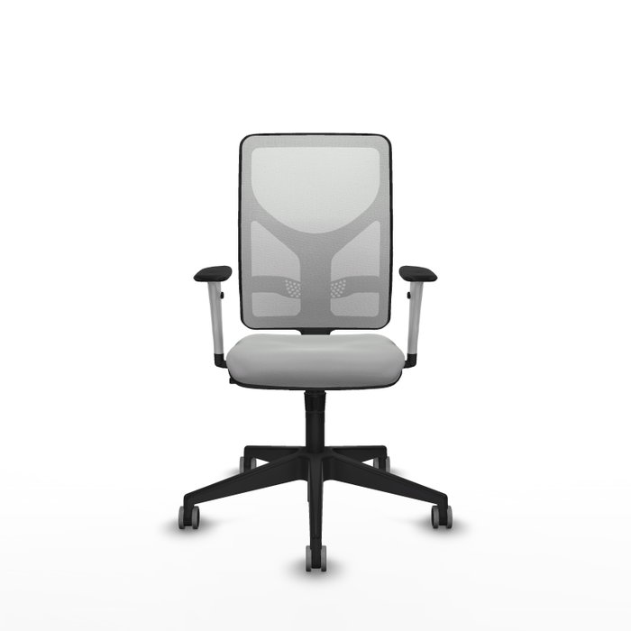 PIQUERAS Y CRESPO Silla de oficina Motilla con mecanismo Sincro, Gris claro y Blanco