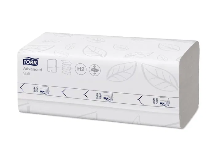 Tork H2 Toalla de Papel Secamanos Engarzada 2 Capas 21x32 cm Paquete 200 Unidades