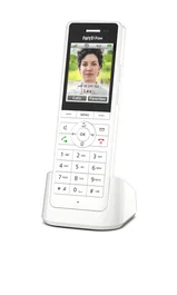 FRITZ! Fon X6 Teléfono DECT con Contestador, Identificador de Llamadas, Pantalla Color 2.4", Batería Larga Duración, Control Domótica, Full Duplex HD y Manos Libres - Color Blanco