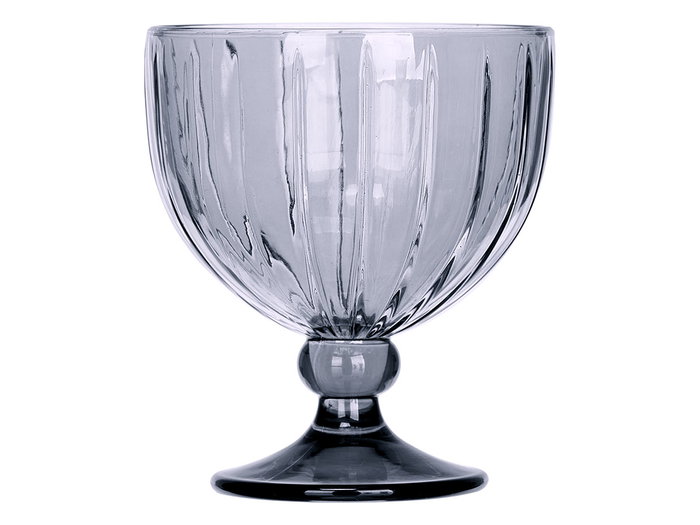 Vivalto Copa Helado Rayas 360 ml Gris Vidrio 10.5x12x10.5 cm (Set de 24)