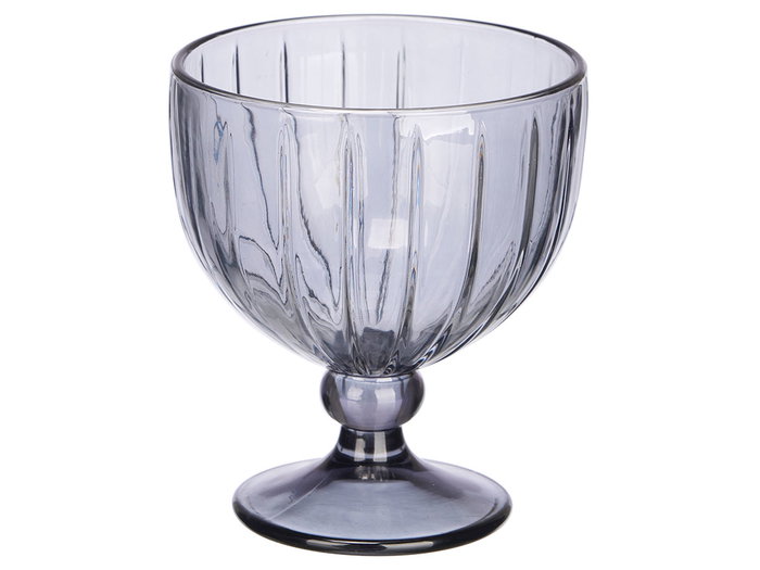 Vivalto Copa Helado Rayas 360 ml Gris Vidrio 10.5x12x10.5 cm (Set de 24)