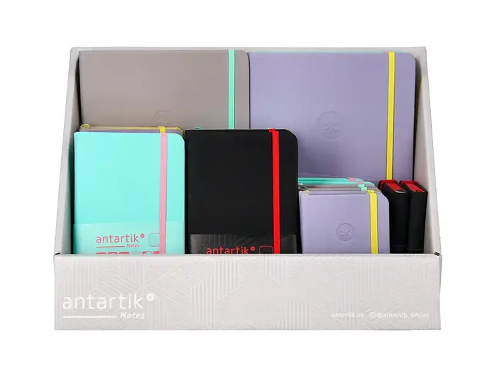 Antartik Cuaderno Antartik Note Tapa Dura Bicolor A5/A6/A7 con Gomilla y Bolsillo 80 Hojas 80gr