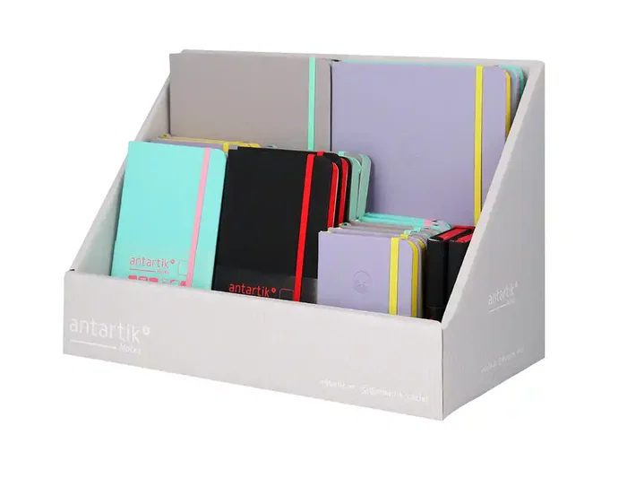 Antartik Cuaderno Antartik Note Tapa Dura Bicolor A5/A6/A7 con Gomilla y Bolsillo 80 Hojas 80gr