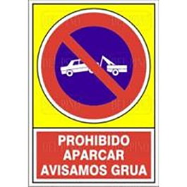 DUVER Señal 432 Aluminio 420x297mm Prohibido Aparcar Avisamos Grua