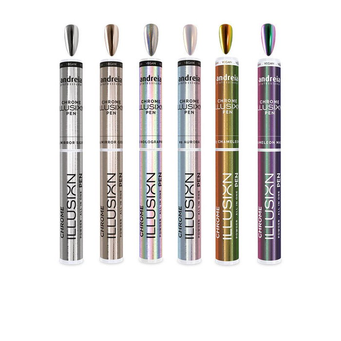 Andreia Lápiz de Esmalte Chrome Illusion Pen 05 - Efecto Cromado para Uñas, Aplicación Fácil, Formulación 100% Vegana Andreia Lápiz de Esmalte Chrome Illusion Pen 05 - Efecto Cromado para Uñas, Aplicación Fácil, Formulación 100% Vegana
