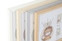 DKD Home Decor Marco Multifoto 13 Fotos para Bebé Mdf Cristal Natural Blanco 56.5x27.5x2 cm Pack 4 Unidades