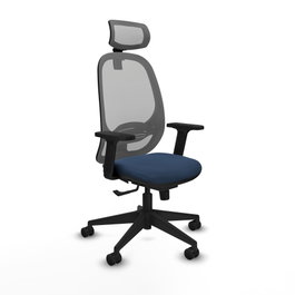 PIQUERAS Y CRESPO Silla de oficina Cilanco con mecanismo Sincro Azul marino y Gris