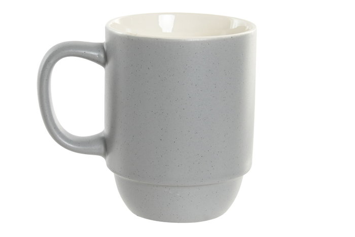 DKD Home Decor Taza Porcelana New Bone Rosa Palo Verde Menta 400ml 5.5 x 11 x 8.6 cm (12 Unidades)