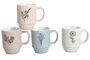 DKD Home Decor Taza Porcelana New Bone Rosa Palo Verde Menta 400ml 5.5 x 11 x 8.6 cm (12 Unidades)