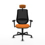 PIQUERAS Y CRESPO Silla de oficina Mardos con mecanismo Sincro, Naranja y Negro