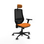 PIQUERAS Y CRESPO Silla de oficina Mardos con mecanismo Sincro, Naranja y Negro
