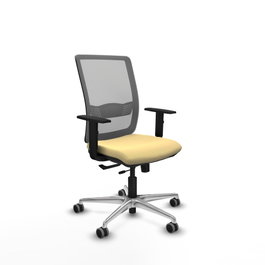 PIQUERAS Y CRESPO Silla de oficina Haches con mecanismo Sincro/Traslack, Crema y Gris