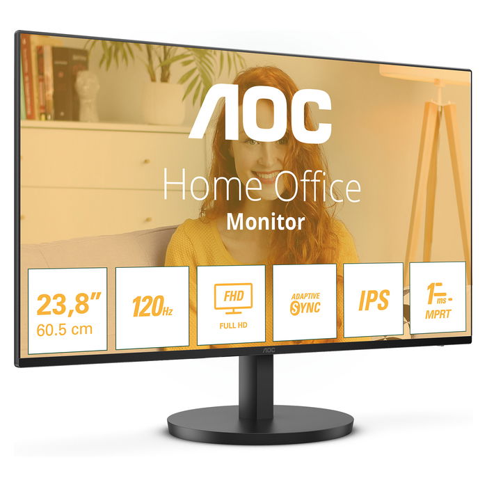 AOC Monitor 23.8" 24B3HA2 Full HD IPS HDMI 16:9 Negro Altavoces Integrados 120Hz Antirreflejante 4ms GTG