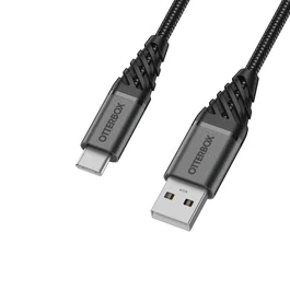 OtterBox Premium Cable USB A-C 1M, negro, USB 2.0, 1 metro