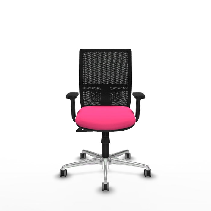 PIQUERAS Y CRESPO Silla de oficina Yunquera Rosa y Negro con mecanismo Sincro