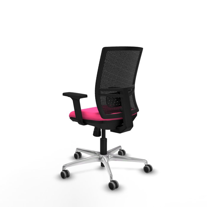 PIQUERAS Y CRESPO Silla de oficina Yunquera Rosa y Negro con mecanismo Sincro