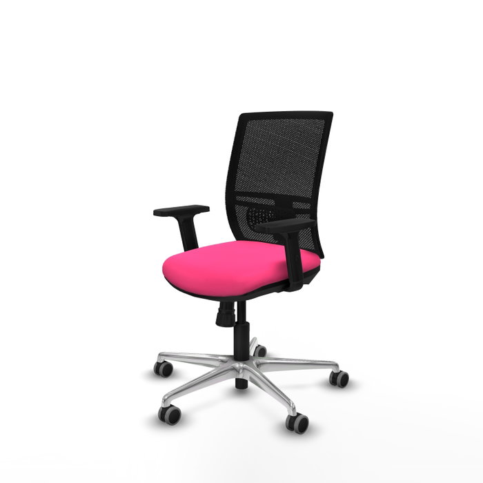 PIQUERAS Y CRESPO Silla de oficina Yunquera Rosa y Negro con mecanismo Sincro
