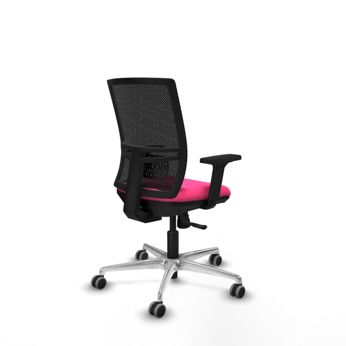 PIQUERAS Y CRESPO Silla de oficina Yunquera Rosa y Negro con mecanismo Sincro