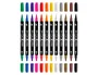 Liderpapel Rotulador Acrylic Base Agua Todo Tipo Superficie Doble Punta Pincel y Dot Caja 12 Unidades Surtidas