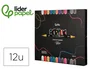 Liderpapel Rotulador Acrylic Base Agua Todo Tipo Superficie Doble Punta Pincel y Dot Caja 12 Unidades Surtidas
