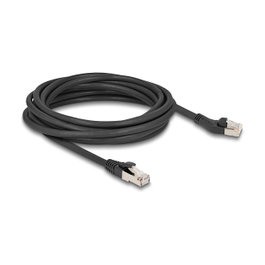 DeLOCK Cable de red RJ45 Cat.8.1 S/FTP 5 m Negro con conector angulado 45°