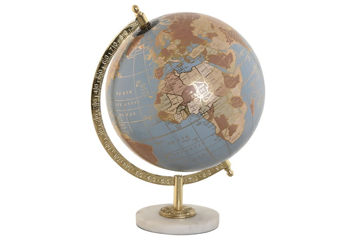 DKD Home Decor Globo Terráqueo PVC Mármol Azul y Dorado DKD Home Decor Globo Terráqueo PVC Mármol Azul y Dorado