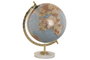 DKD Home Decor Globo Terráqueo PVC Mármol Azul y Dorado