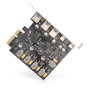 Digitus Tarjeta PCIe USB 3.2 Gen 2 - Tarjeta de Expansión PCIe con 2 Puertos USB Tipo-C y 3 Puertos USB Tipo A, 10 Gbit/s, para PC Windows/Linux