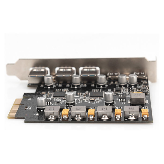 Digitus Tarjeta PCIe USB 3.2 Gen 2 - Tarjeta de Expansión PCIe con 2 Puertos USB Tipo-C y 3 Puertos USB Tipo A, 10 Gbit/s, para PC Windows/Linux