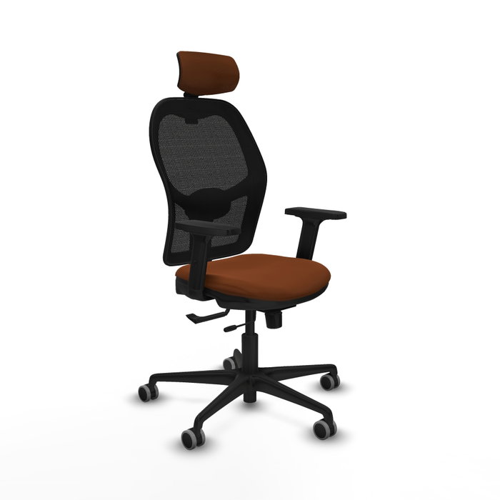 PIQUERAS Y CRESPO Silla de oficina Jorquera con mecanismo Sincro/Traslack, Similpiel Marrón y Malla Negro PIQUERAS Y CRESPO Silla de oficina Jorquera con mecanismo Sincro/Traslack, Similpiel Marrón y Malla Negro