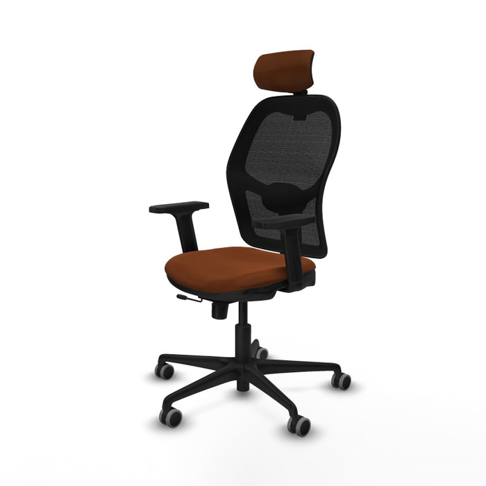 PIQUERAS Y CRESPO Silla de oficina Jorquera con mecanismo Sincro/Traslack, Similpiel Marrón y Malla Negro PIQUERAS Y CRESPO Silla de oficina Jorquera con mecanismo Sincro/Traslack, Similpiel Marrón y Malla Negro