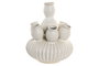 DKD Home Decor Jarrón de Cerámica Crema 28x28x35 cm