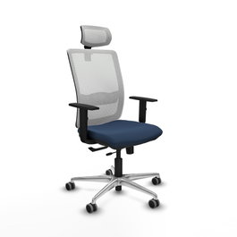 PIQUERAS Y CRESPO Silla de oficina Haches Azul marino y Blanco