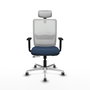 PIQUERAS Y CRESPO Silla de oficina Haches Azul marino y Blanco