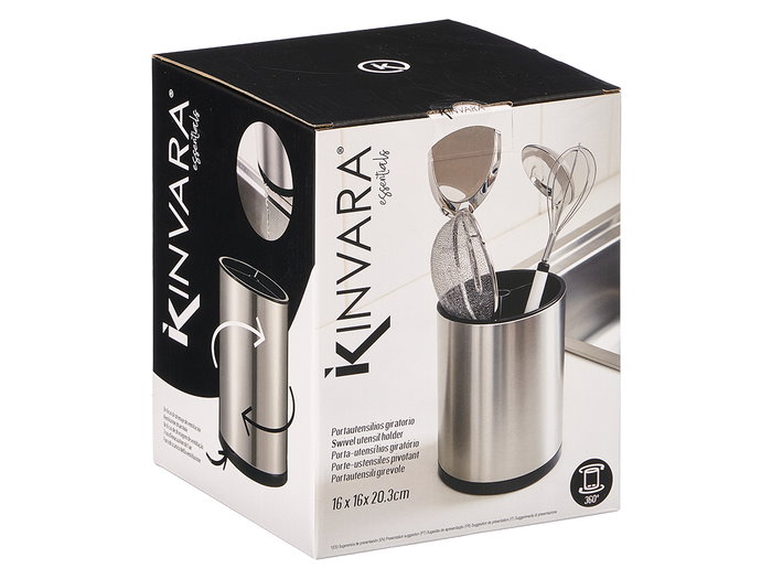 Kinvara Portautensilios Giratorio Acero Inoxidable 16 x 20.5 x 16 cm (Set de 12) Kinvara Portautensilios Giratorio Acero Inoxidable 16 x 20.5 x 16 cm (Set de 12)