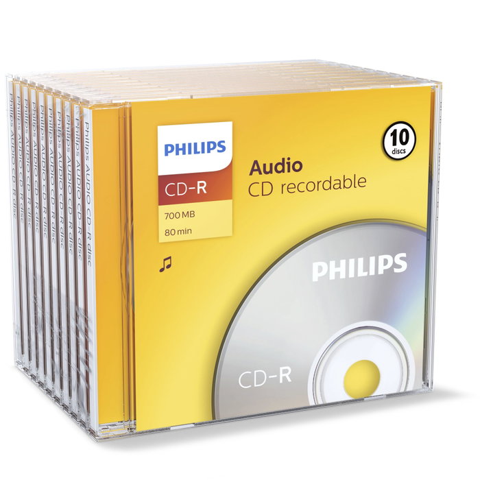 Philips CD-R 700 MB 80 Min Audio JC (10 unidades)