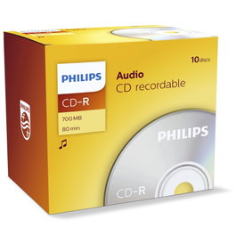 Philips CD-R 700 MB 80 Min Audio JC (10 unidades)
