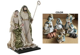 DKD Home Decor Nacimiento de Poliéster Azul y Blanco 27x24x40 cm
