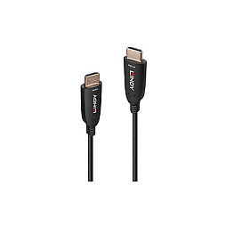 LINDY 15m Híbrido Fibra Óptica HDMI Cable 8K 60Hz, Negro